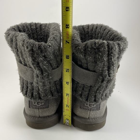UGG Australia Cambridge Knit Suede 1006013 Sweater Boots Grey Womens Size 6 - Picture 5 of 11